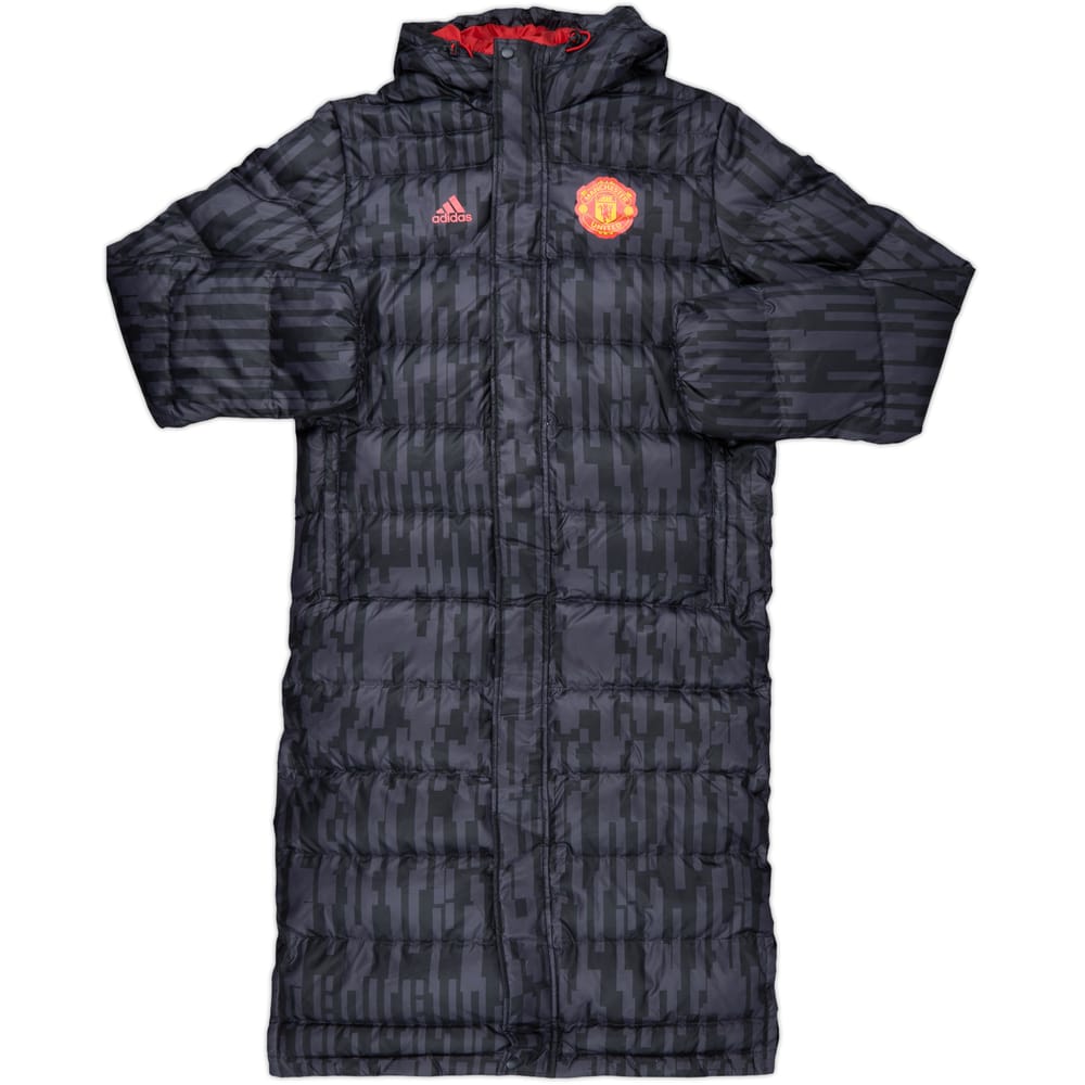 2016-17 Manchester United adidas Hooded Padded Bench Coat - 9/10 - (XS)