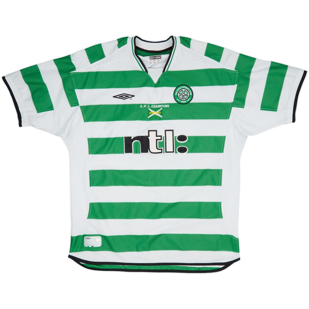 2001-03 Celtic Home 'SPL Champions' Shirt - 5/10 - (XL)