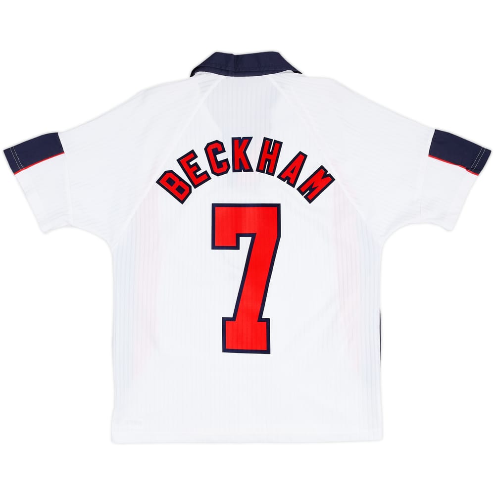 1997-99 England Home Shirt Beckham #7 - 8/10 - (Y)