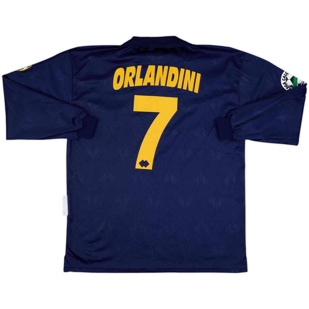1996-97 Hellas Verona Match Issue Centenary L/S Shirt Orlandini #7