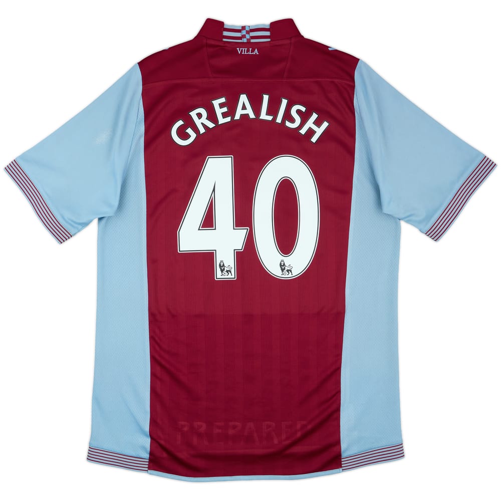 2013-14 Aston Villa Home Shirt Grealish #40 - 6/10 - (L)