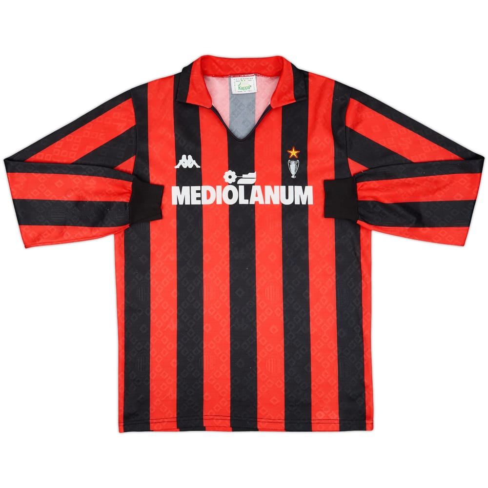 1989-90 AC Milan Home L/S Shirt - 8/10 - (L)