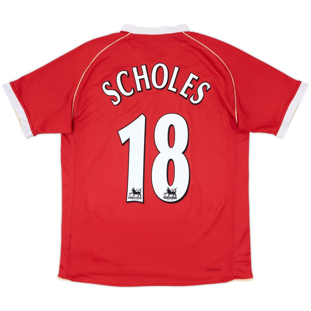 2006-07 Manchester United Home Shirt Scholes #18 - 7/10 - (L)