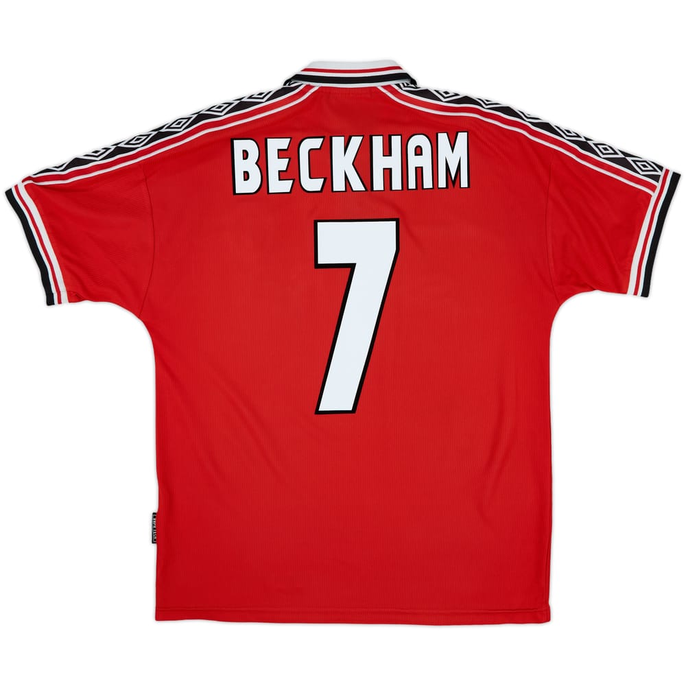 1998-00 Manchester United Home Shirt Beckham #7 - 7/10 - (M)
