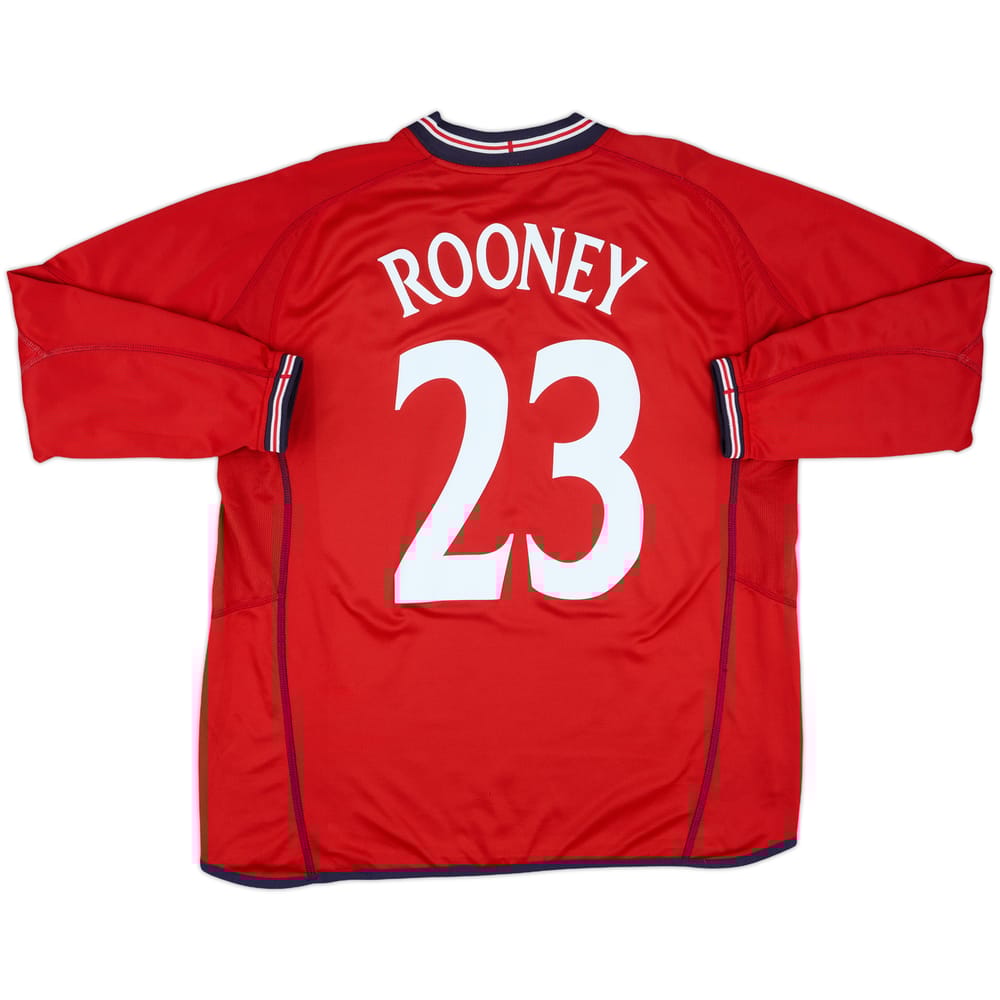 2002-04 England Away L/S Shirt Rooney #23 - 8/10 - (XL)