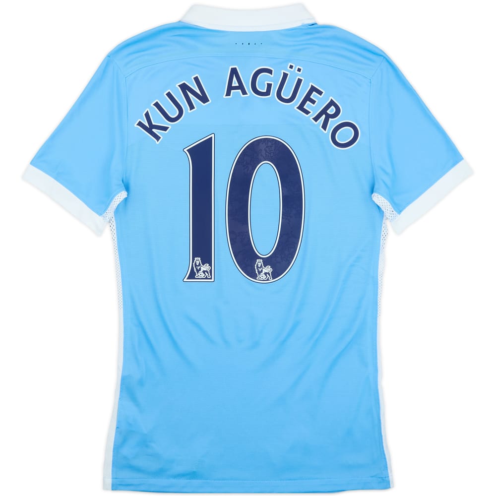 2015-16 Manchester City Authentic Home Shirt Kun Aguero #10 (S)