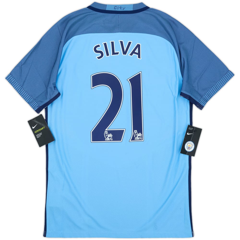 2016-17 Manchester City Authentic Home Shirt Silva #21 (M)