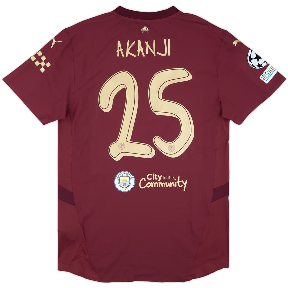 2024-25 Manchester City Match Issue Champions League Third Shirt Akanji #25