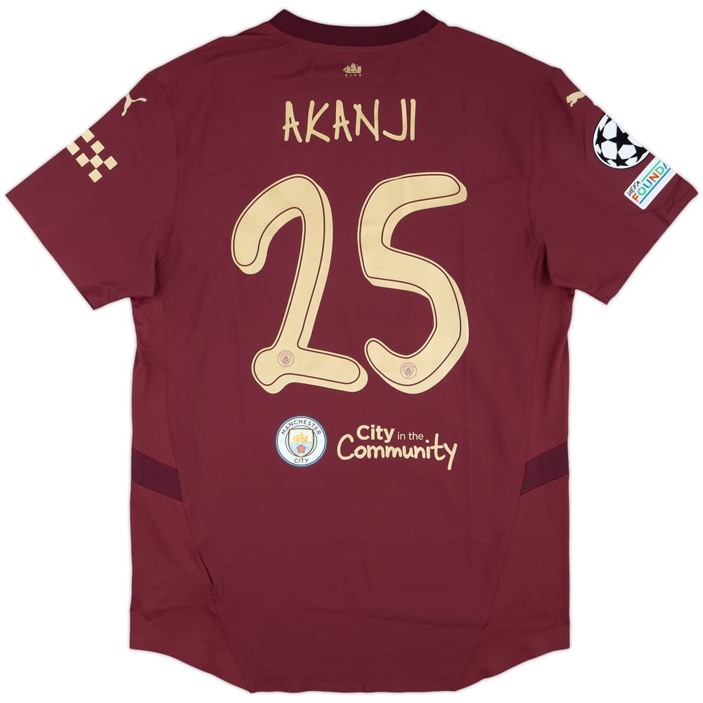 2024-25 Manchester City Match Issue Champions League Third Shirt Akanji #25