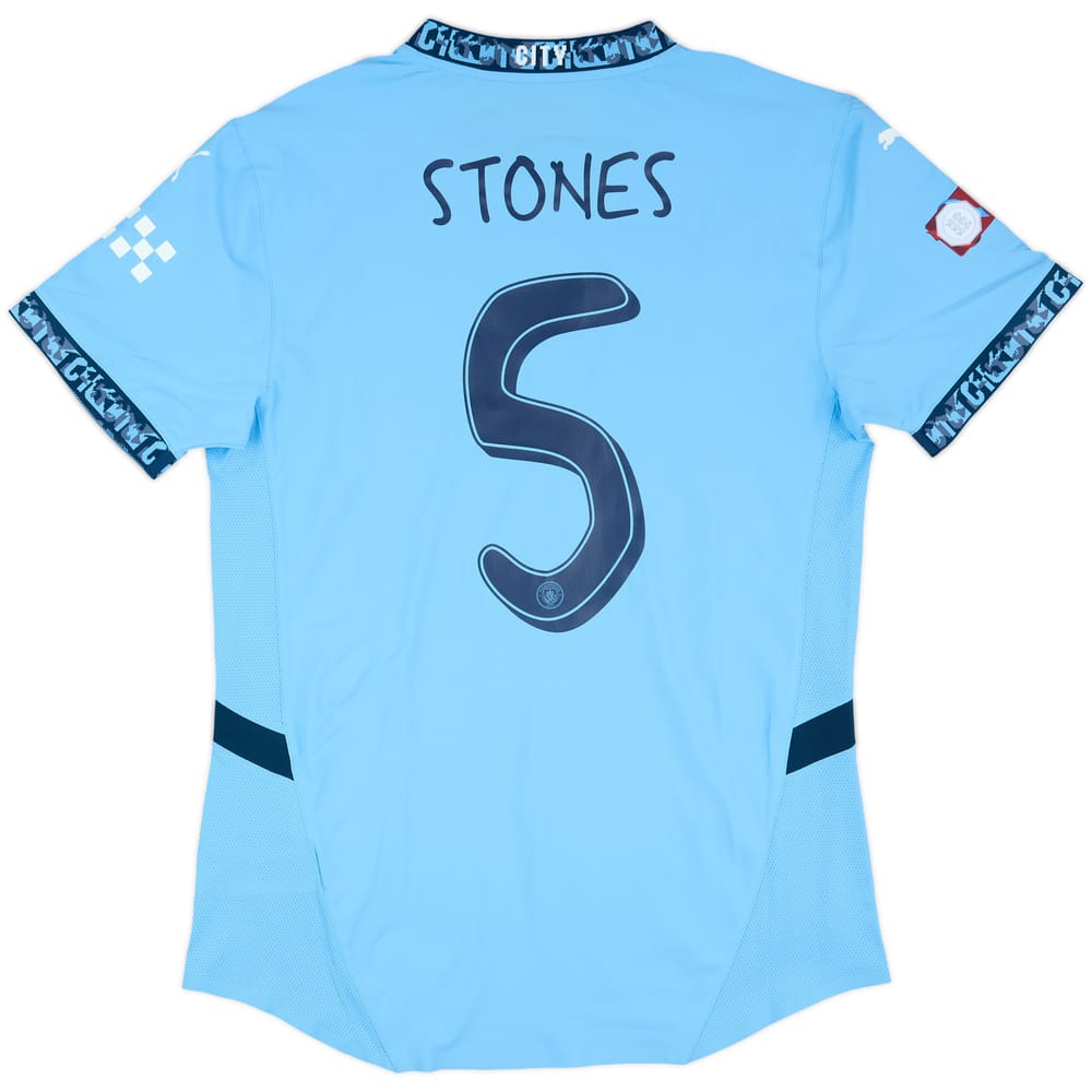 2024-25 Manchester City Match Issue Community Shield Home Shirt Stones #5