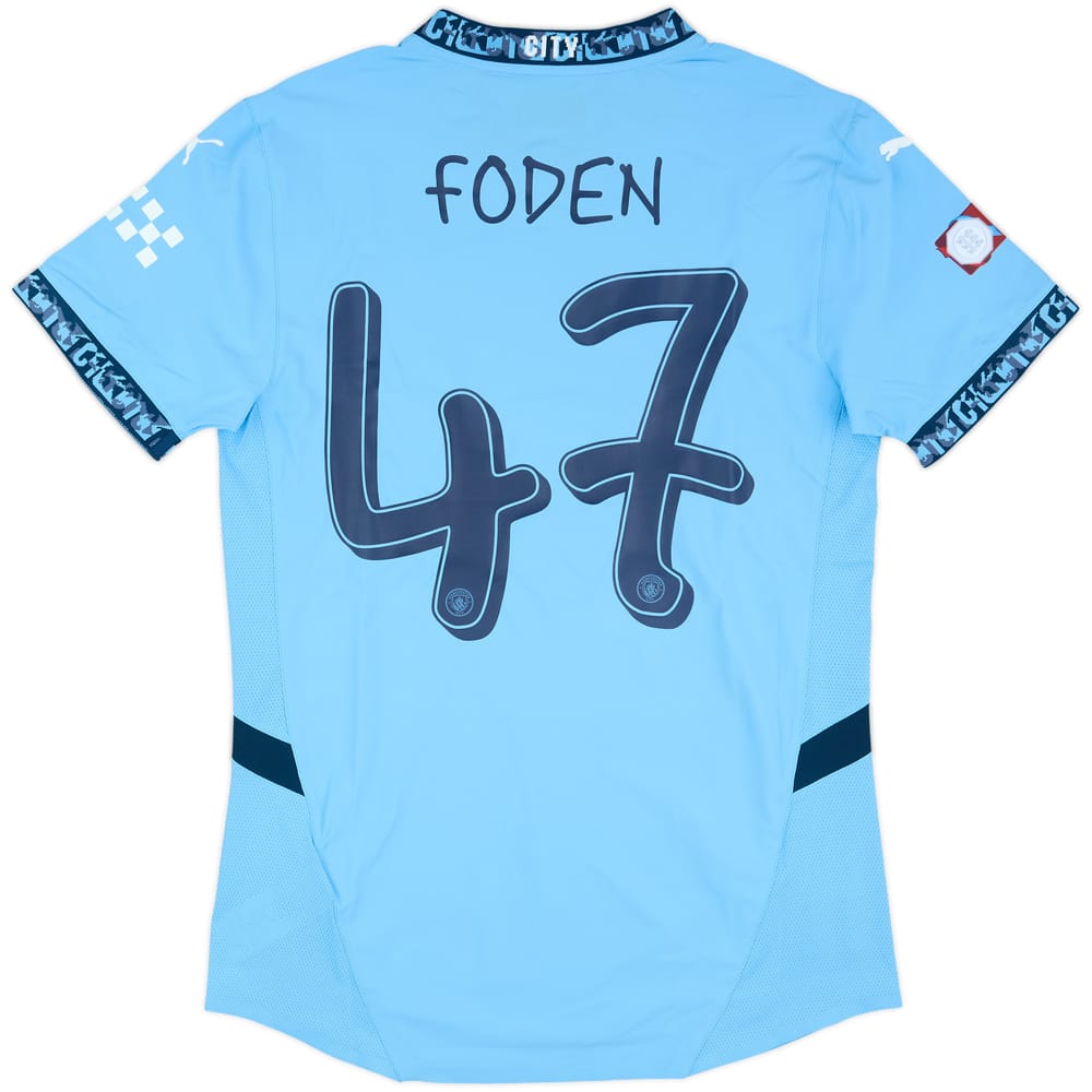 2024-25 Manchester City Match Issue Community Shield Home Shirt Foden #47