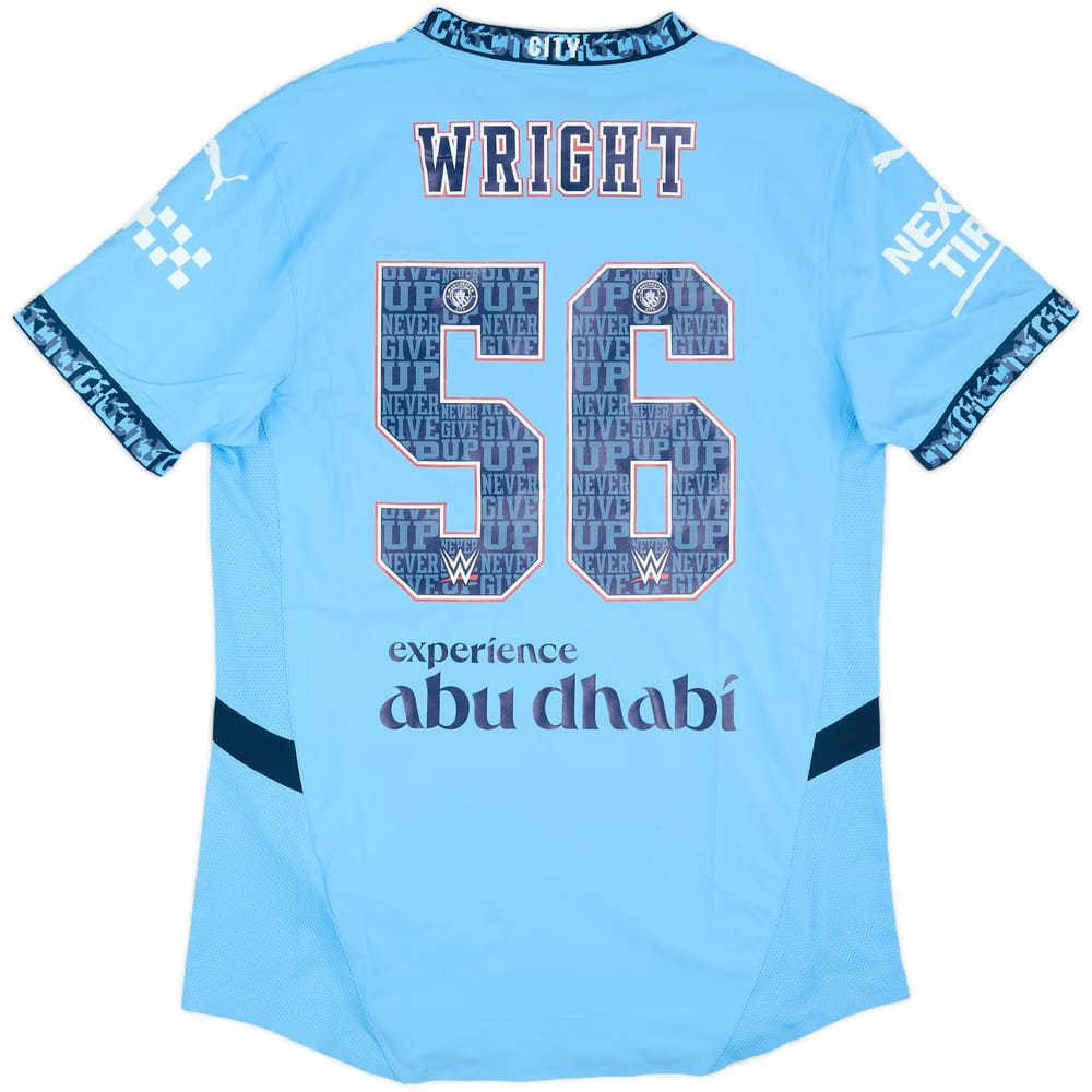 2024-25 Manchester City Match Issue Home Shirt Wright #56