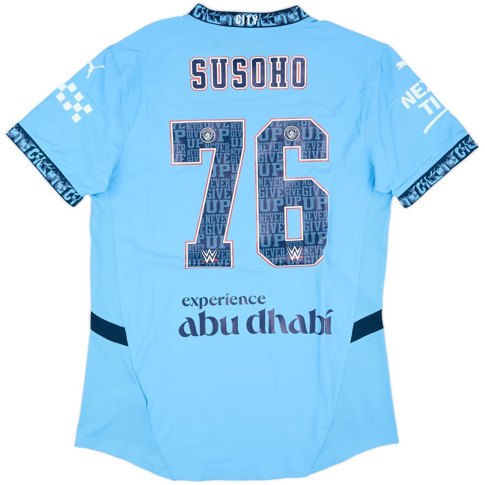 2024-25 Manchester City Match Issue Home Shirt Susoho #76