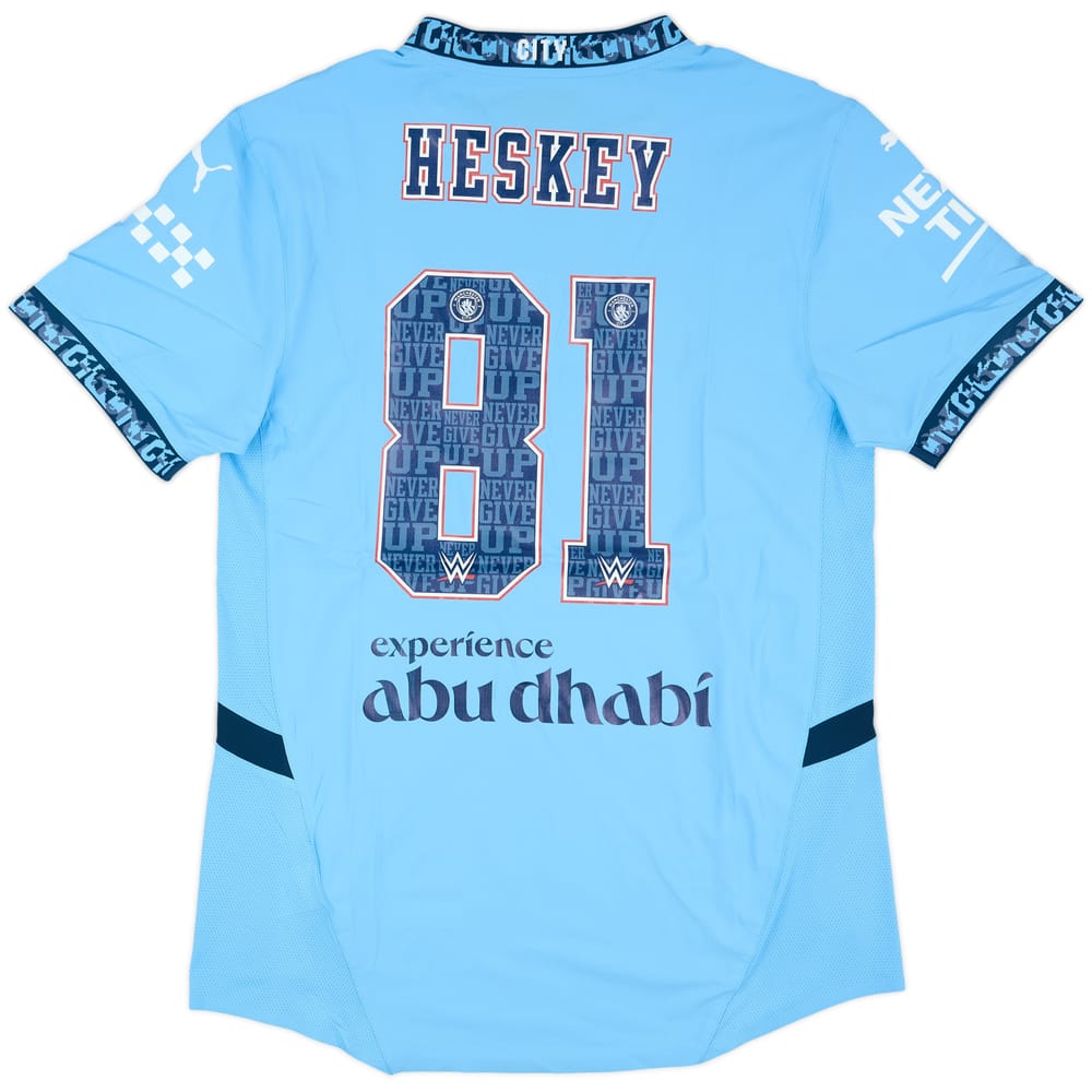 2024-25 Manchester City Match Issue Home Shirt Heskey #81