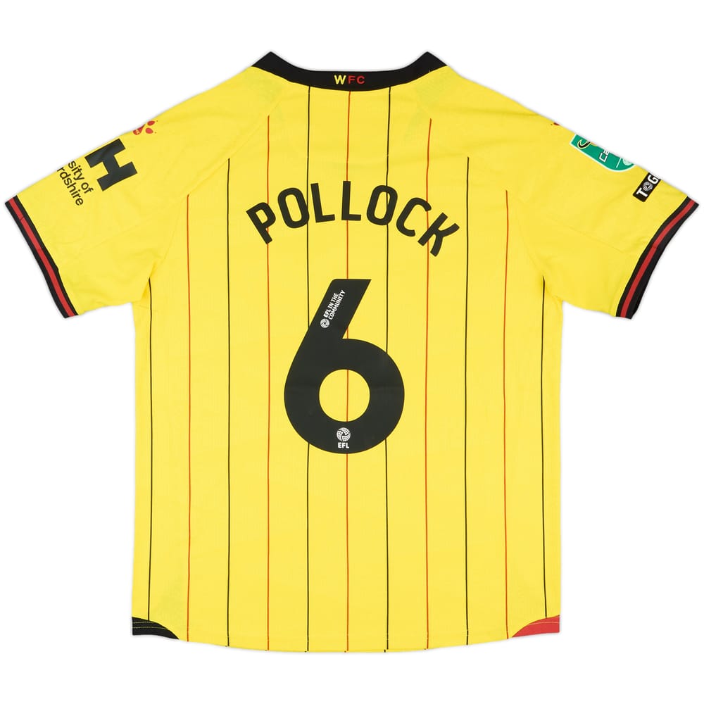 2024-25 Watford Match Issue Carabao Cup Home Shirt Pollock #6