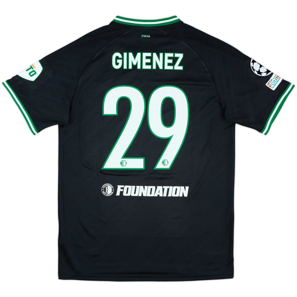 2024-25 Feyenoord Match Issue Champions League Away Shirt Gimenez #29