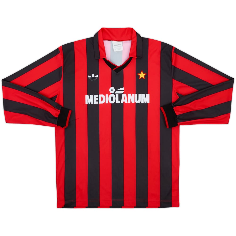 1990-91 AC Milan Home L/S Shirt - 10/10 - (L)