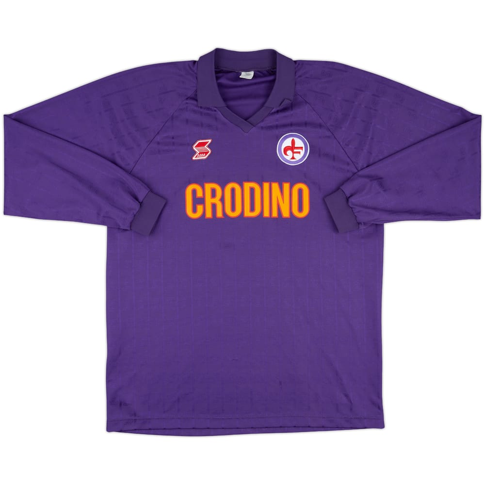1988-89 Fiorentina Home L/S Shirt #10 - 8/10 - (XL)