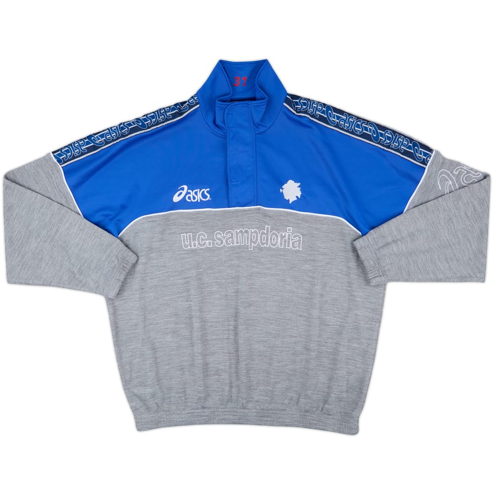 1992-94 Sampdoria Asics 1/4 Zip Track Jacket - 7/10 - (XL)
