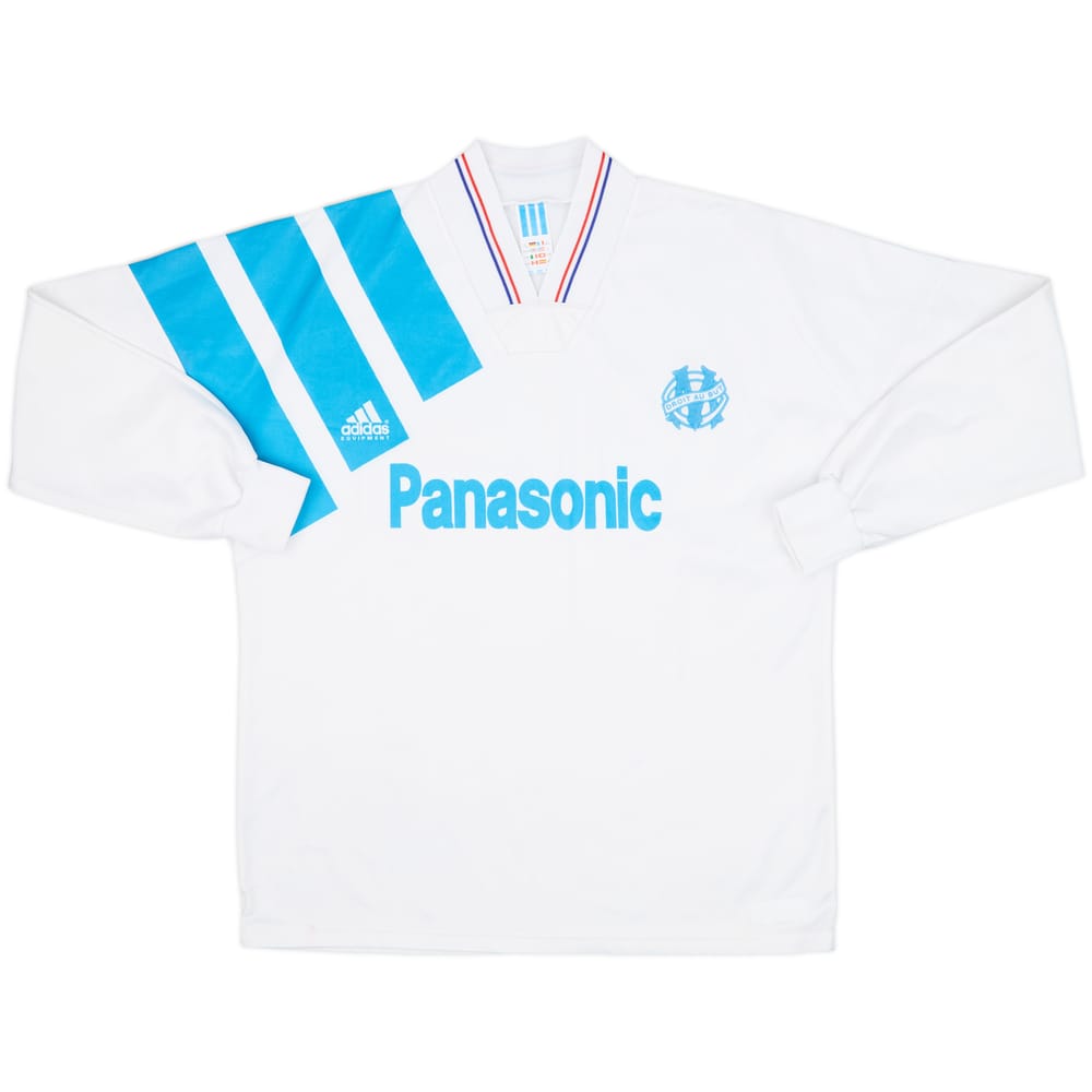 1991-92 Olympique Marseille Home L/S Shirt - 8/10 - (L/XL)