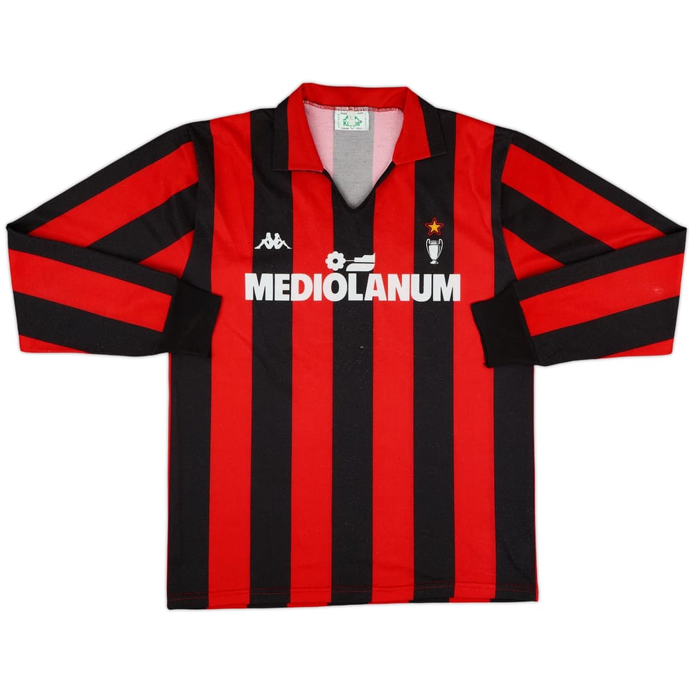 1989-90 AC Milan Home L/S Shirt - 7/10 - (L)