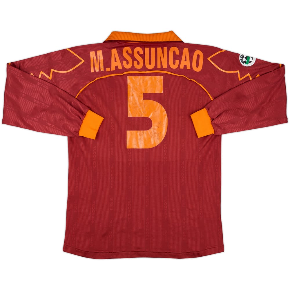 1999-00 Roma Match Issue Home L/S Shirt M.Assuncao #5