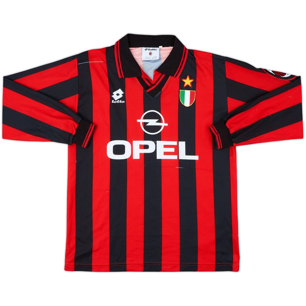 1994-95 AC Milan Home L/S Shirt Maldini #3 - 5/10 - (M)