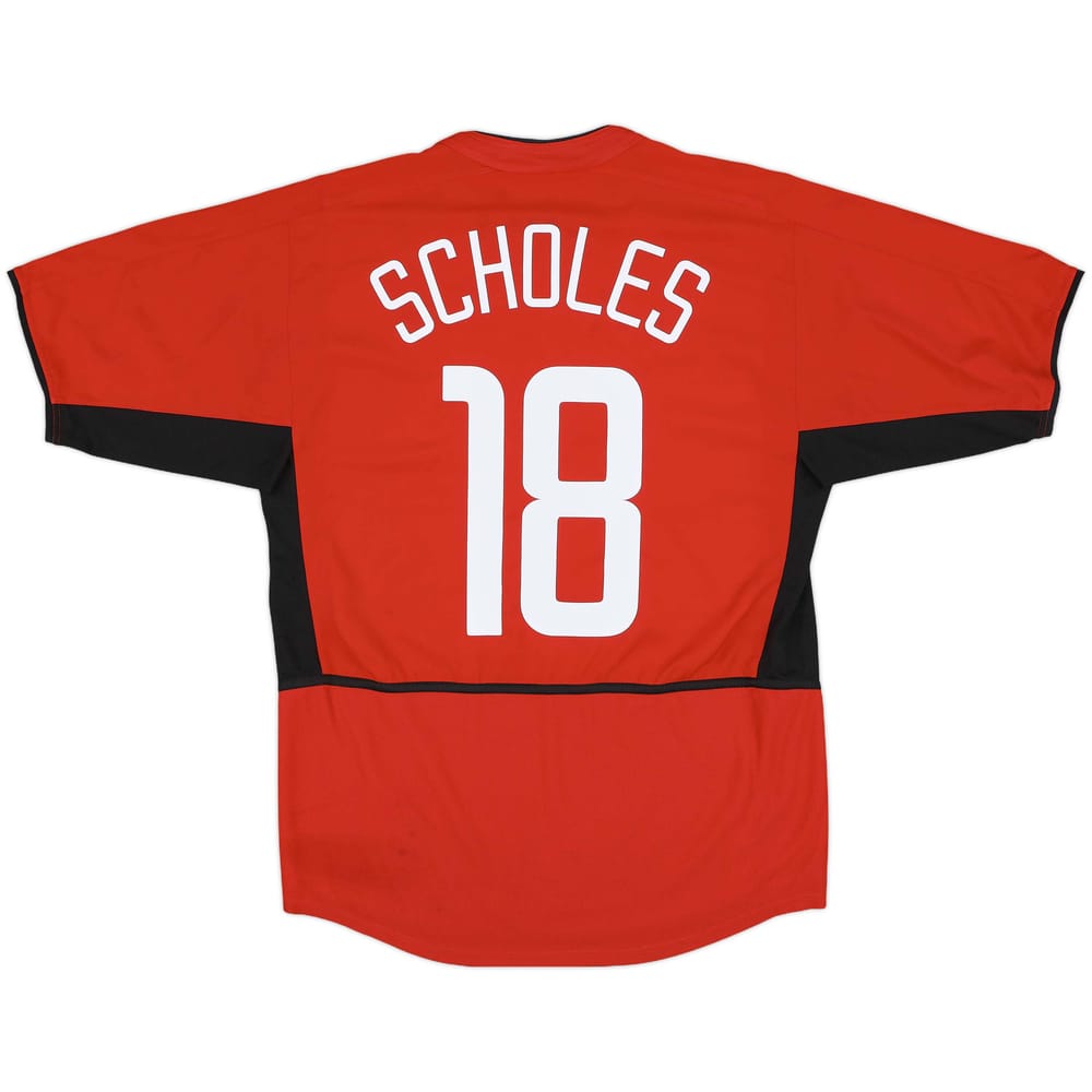 2002-04 Manchester United Home Shirt Scholes #18 - 6/10 - (M)