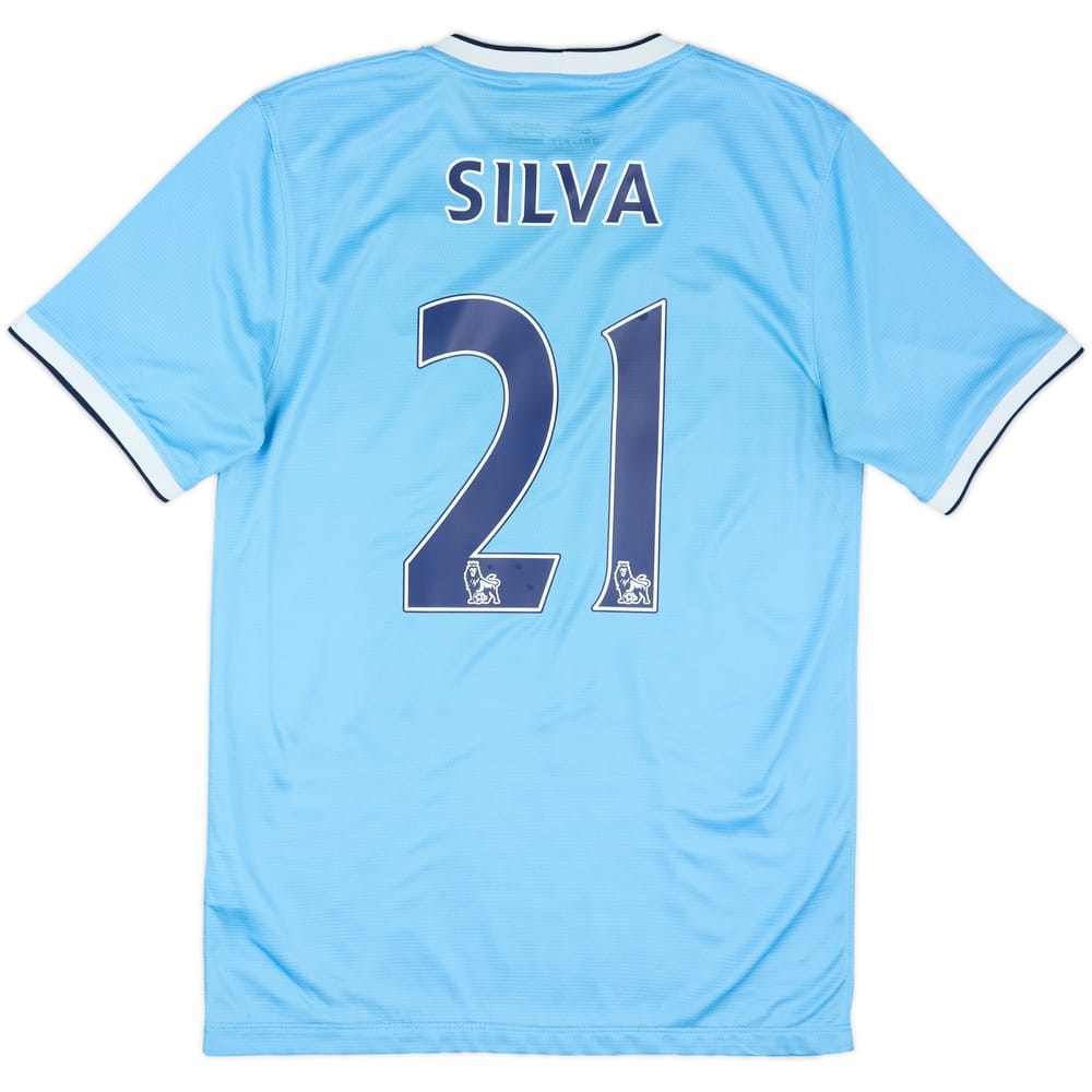 2013-14 Manchester City Home Shirt Silva #21 - 6/10 - (S)