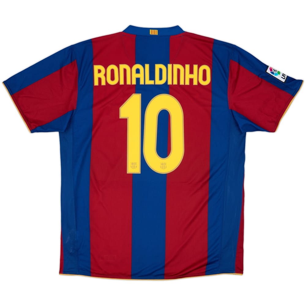 2007-08 Barcelona Home Shirt Ronaldinho #10 - 9/10 - (XL)