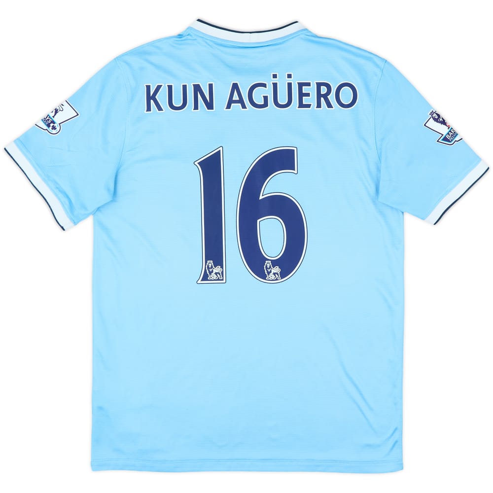 2013-14 Manchester City Home Shirt Kun Aguero #16 - 6/10 - (M)