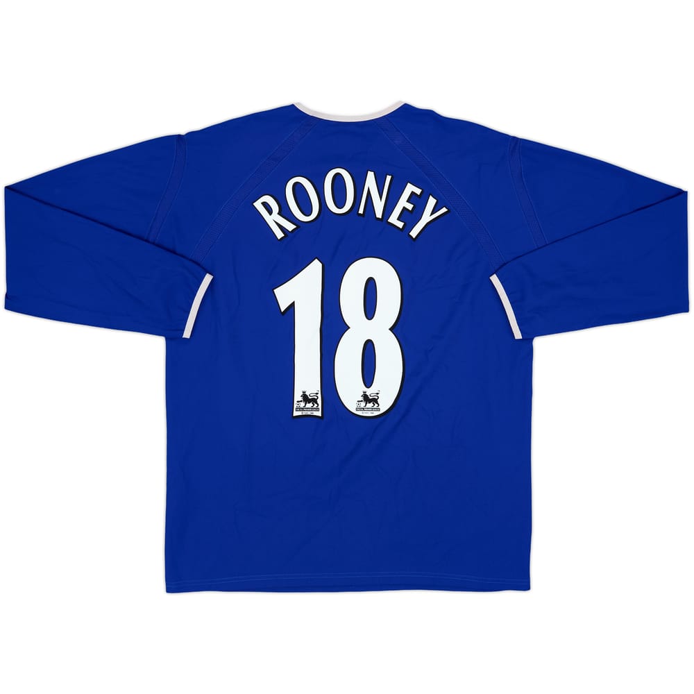 2003-04 Everton Home L/S Shirt Rooney #18 - 8/10 - (L)