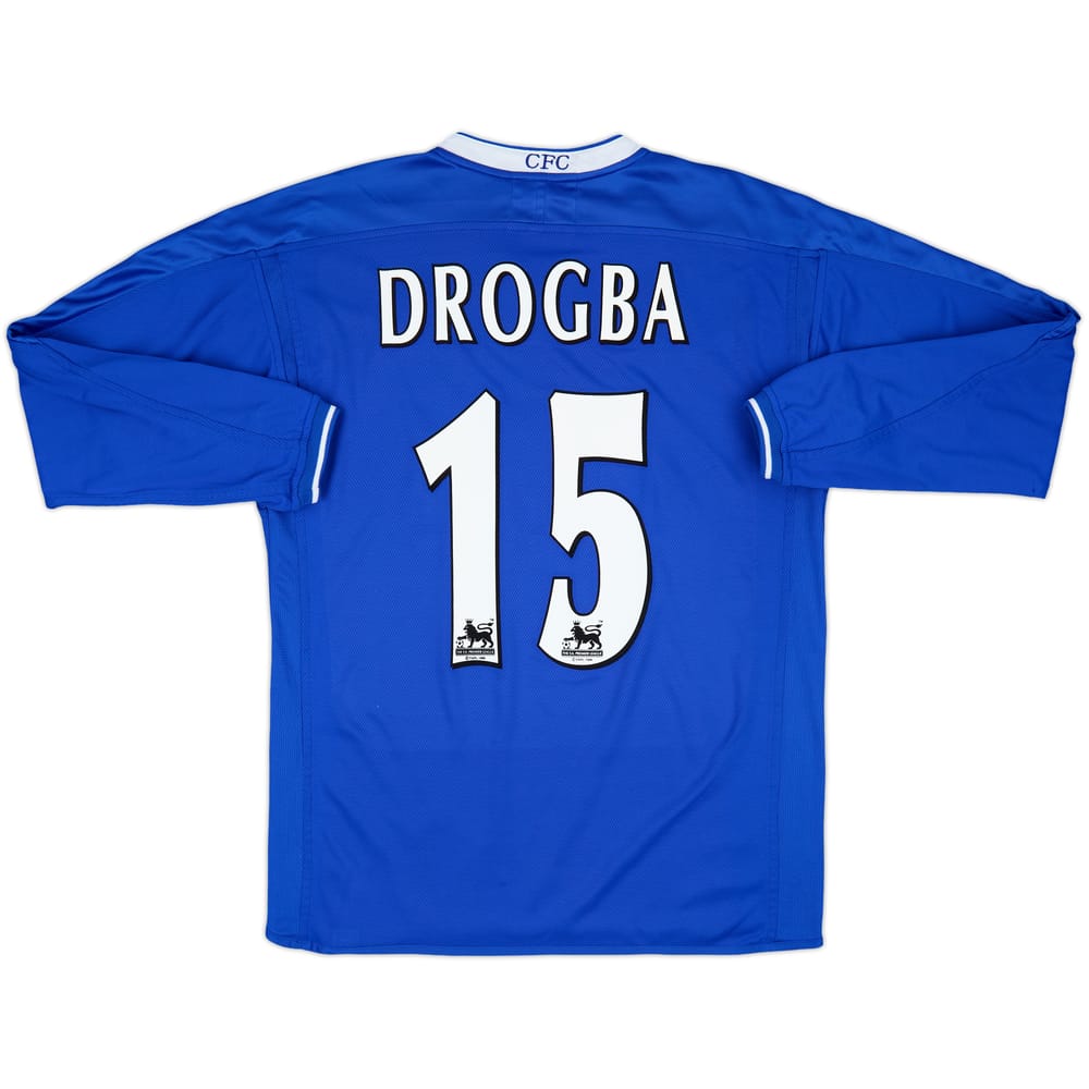 2003-05 Chelsea Home L/S Shirt Drogba #15 - 9/10 - (M)