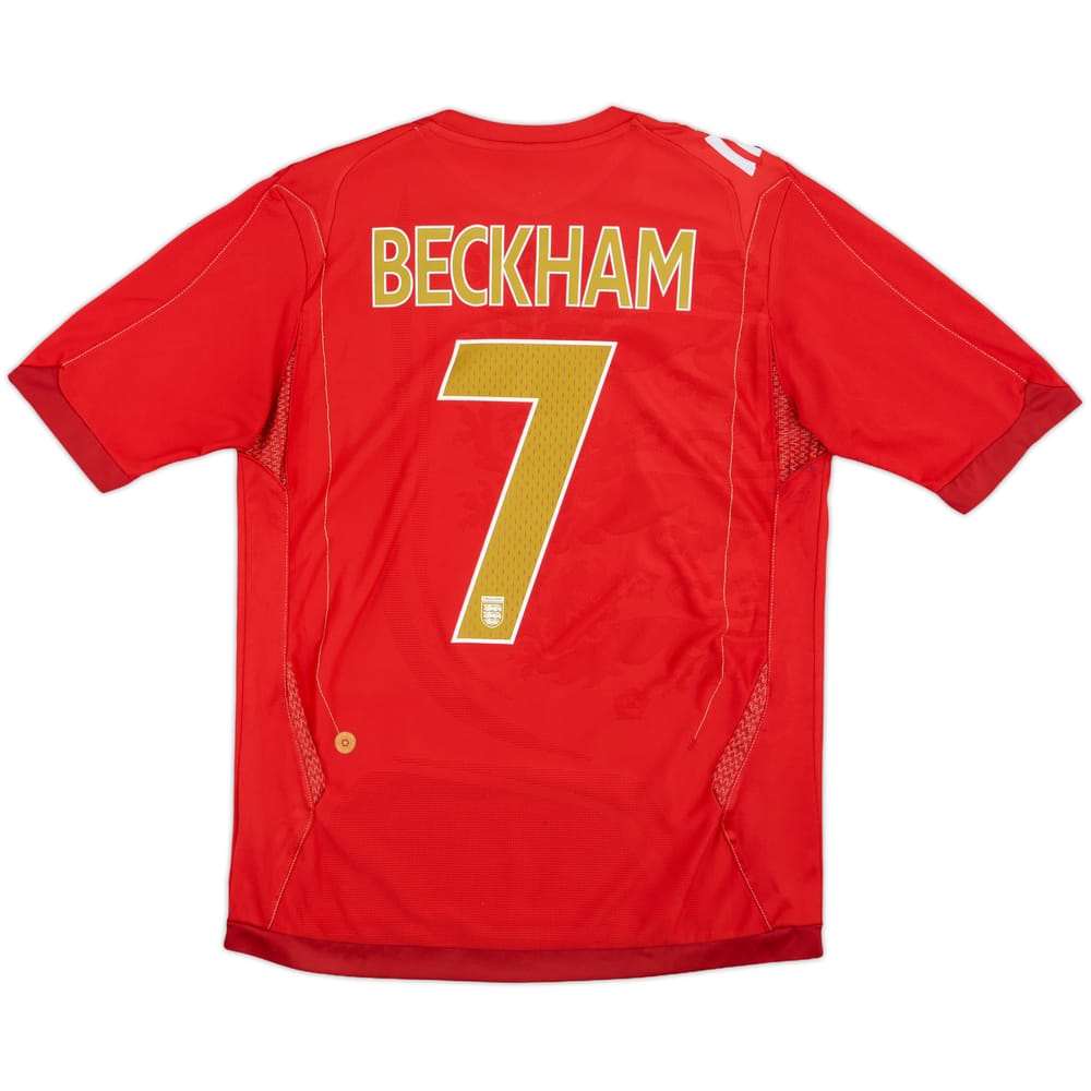 2006-08 England Away Shirt Beckham #7 - 6/10 - (L)