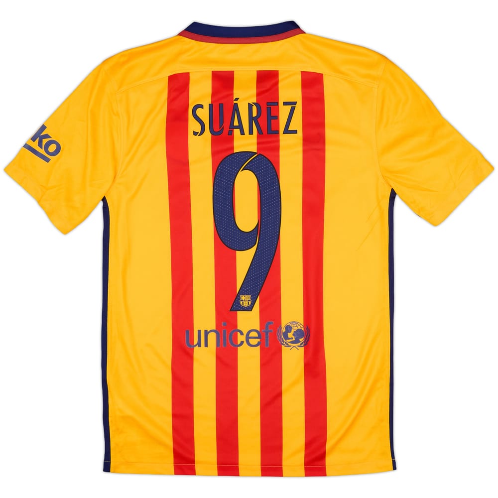 2015-16 Barcelona Away Shirt Suarez #9 - 9/10 - (S)