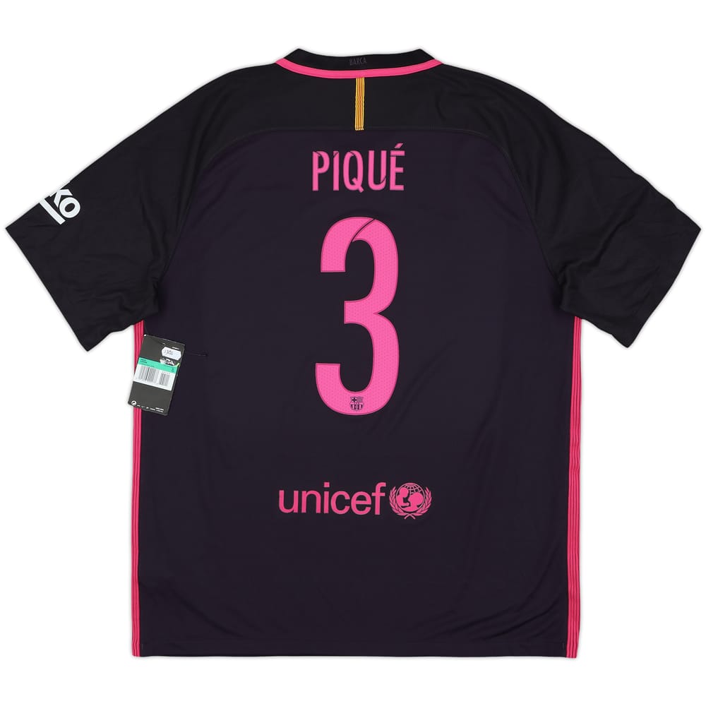 2016-17 Barcelona Away Shirt Pique #3 (XL)
