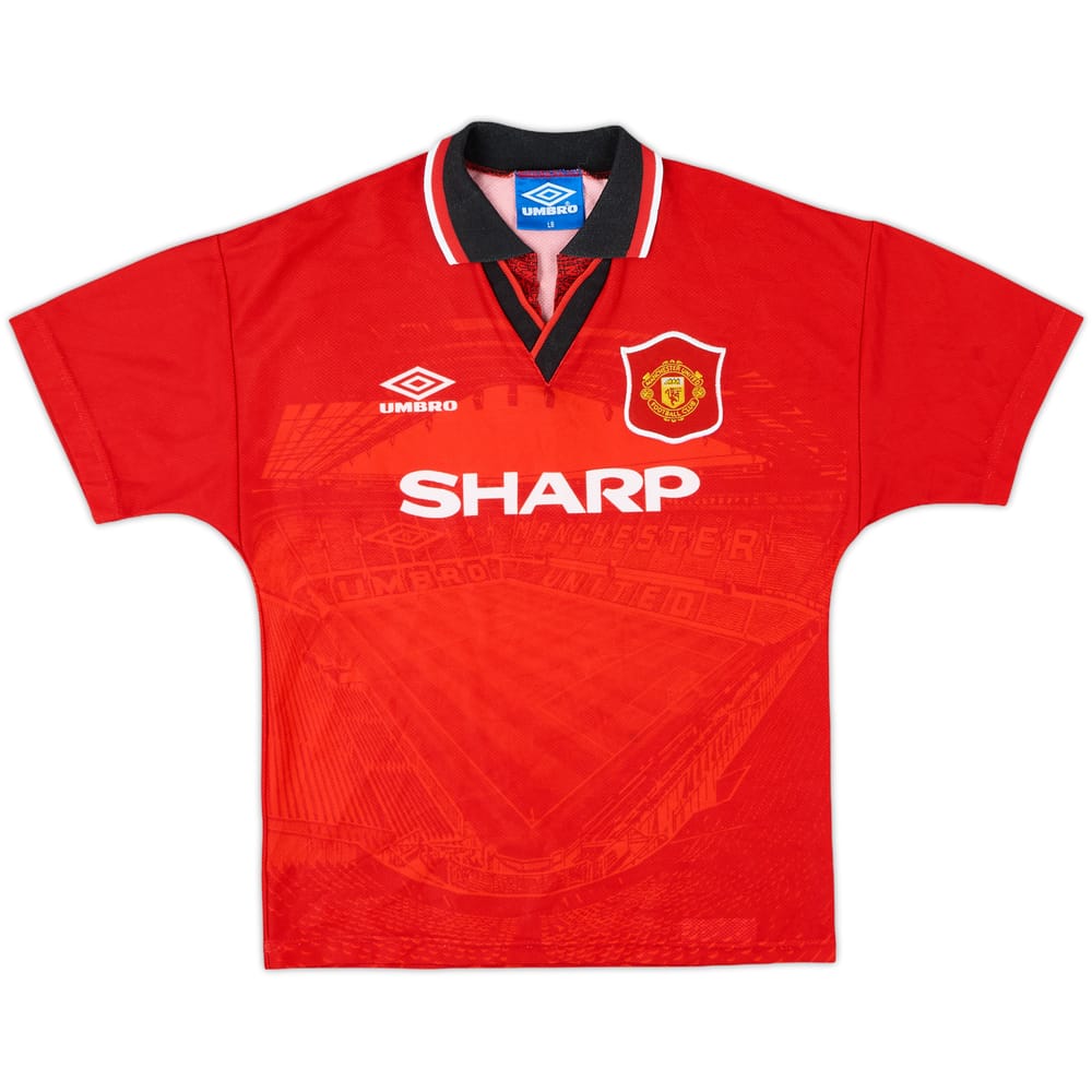 1994-96 Manchester United Home Shirt - 8/10 - (L.Boys)