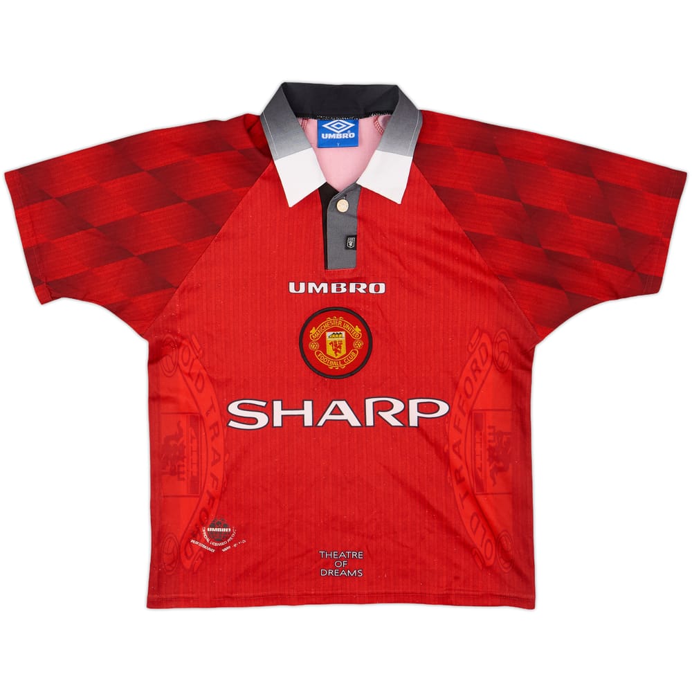1996-98 Manchester United Home Shirt - 8/10 - (Y)
