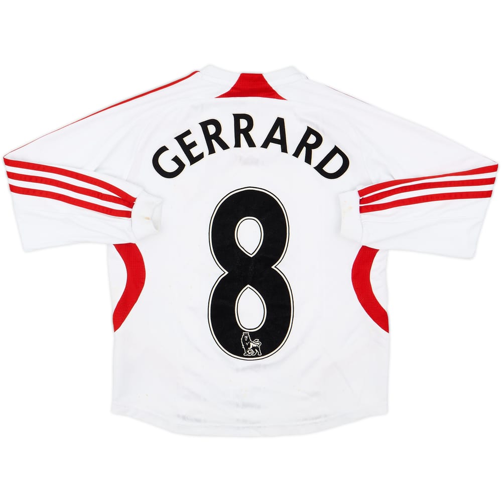 2007-08 Liverpool Away L/S Shirt Gerrard #8 - 5/10 - (S.Boys)
