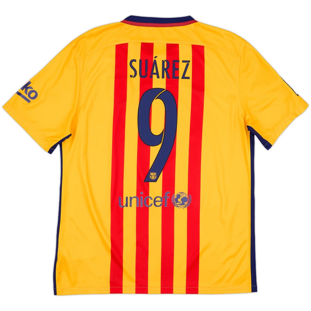 2015-16 Barcelona Away Shirt Suarez #9 - 10/10 - (L)
