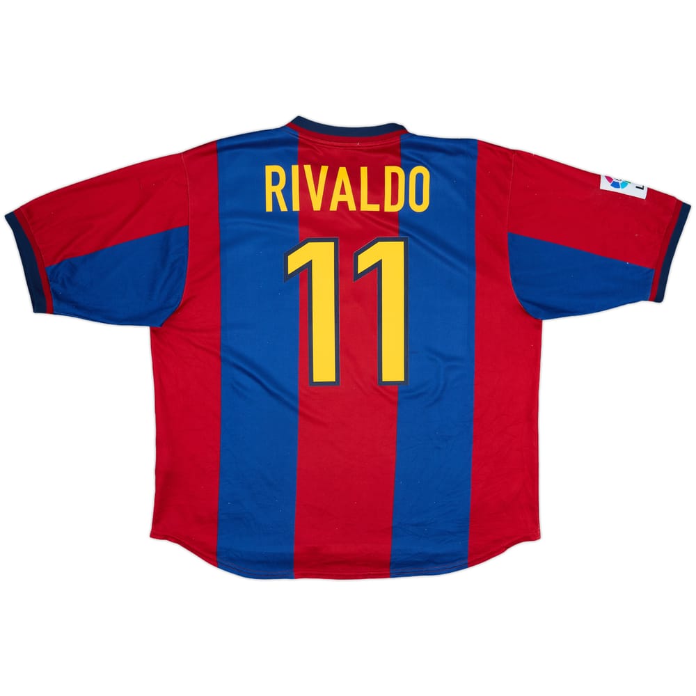 1998-00 Barcelona Home Shirt Rivaldo #11 - 8/10 - (XXL)