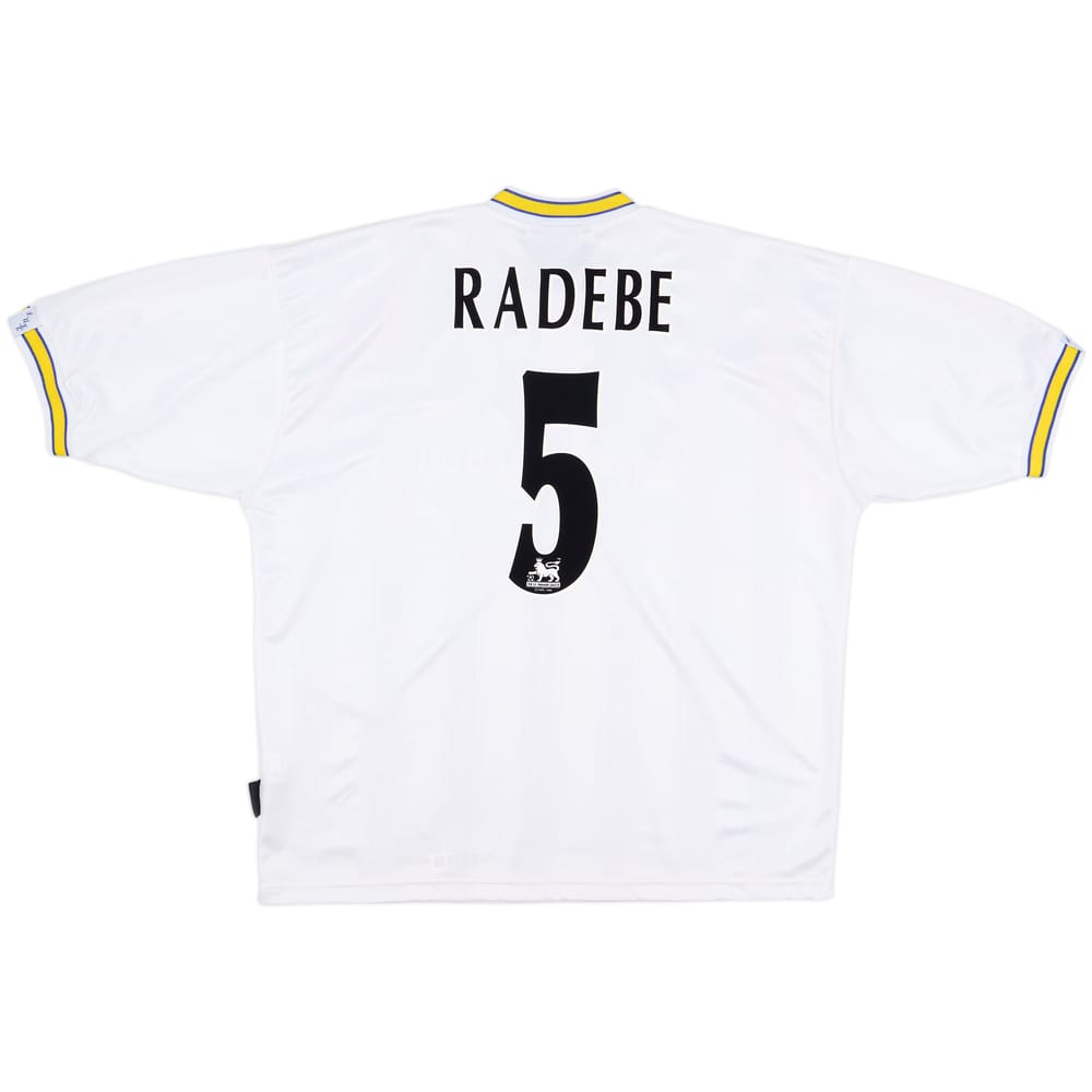 1996-98 Leeds United Home Shirt Radebe #5 - 10/10 - (XL)