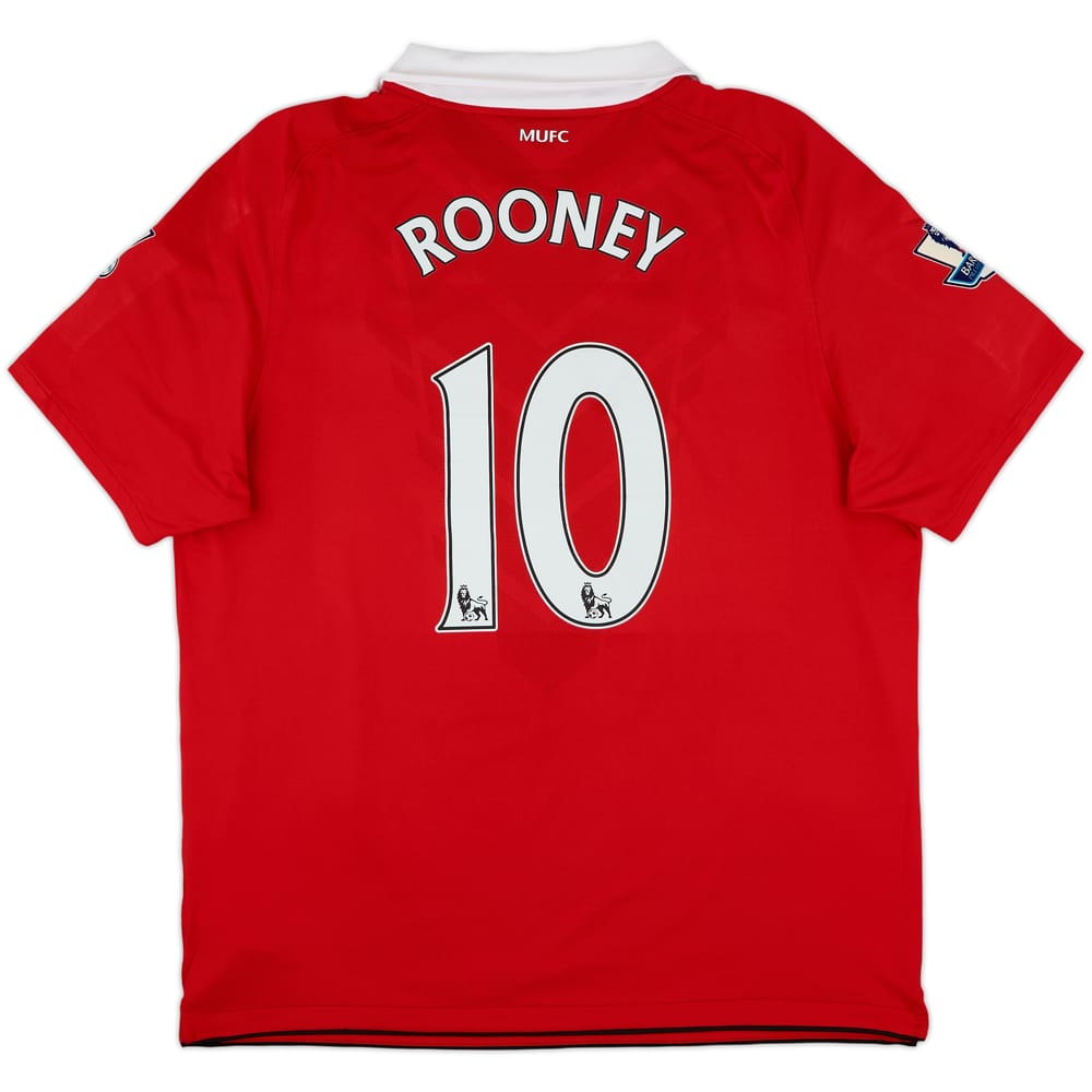 2010-11 Manchester United Home Shirt Rooney #10 - 8/10 - (XL)