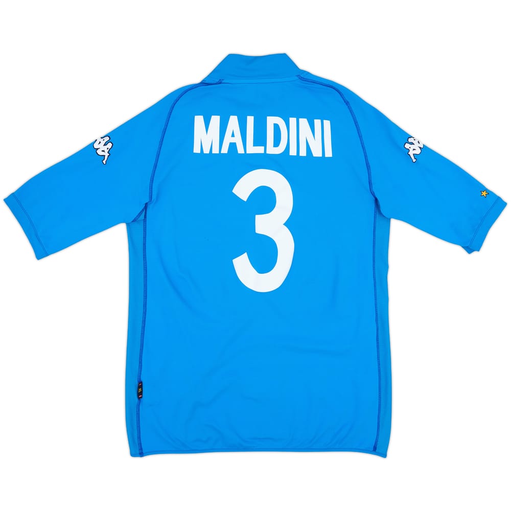 2002 Italy Home Shirt Maldini #3 - 9/10 - (XL)