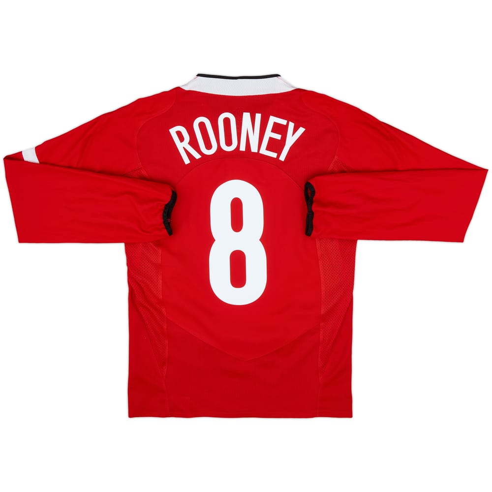 2004-06 Manchester United Home L/S Shirt Rooney #8 - 10/10 - (S)