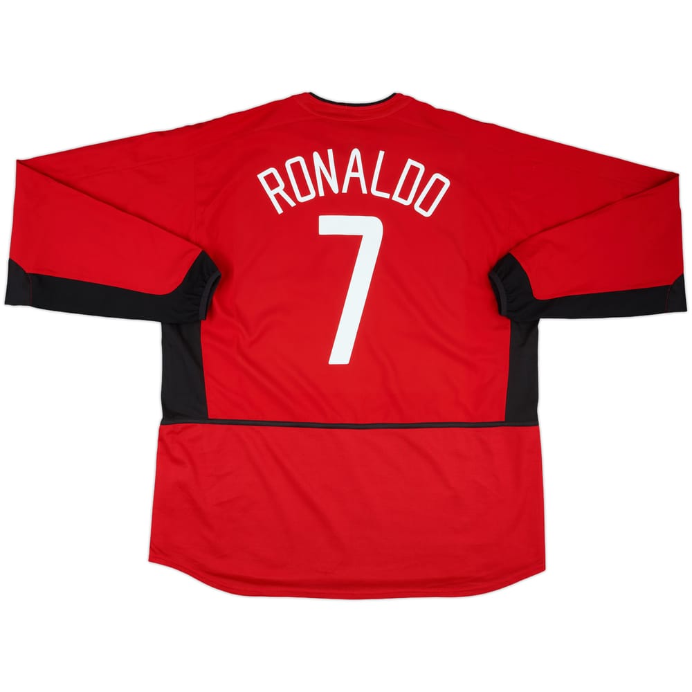 2002-04 Manchester United Home L/S Shirt Ronaldo #7 - 9/10 - (XXL)