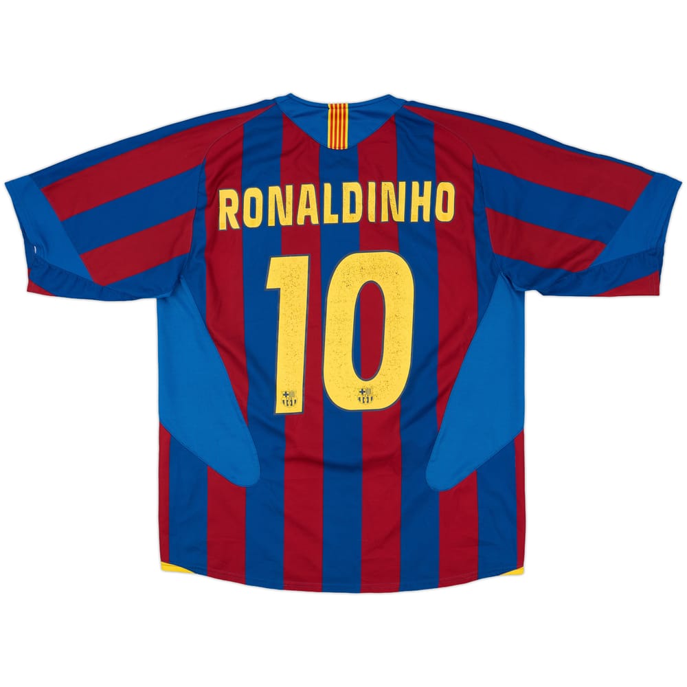 2005-06 Barcelona Home Shirt Ronaldinho #10 - 6/10 - (L)
