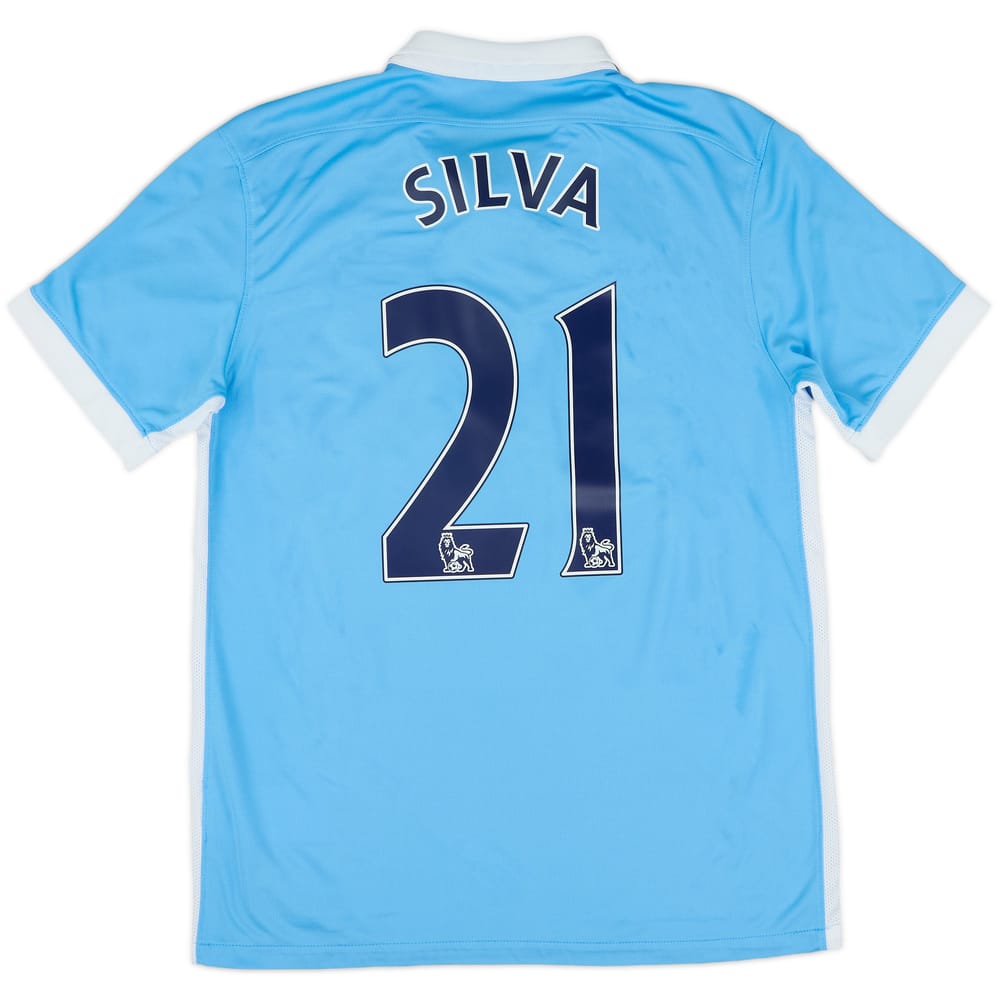 2015-16 Manchester City Home Shirt Silva #21 - 10/10 - (M)