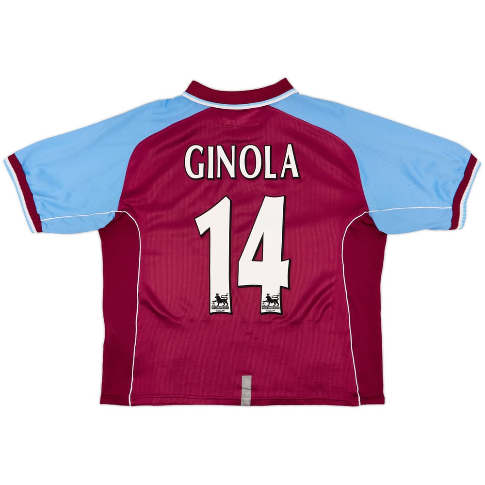 2000-01 Aston Villa Home Shirt Ginola #14 - 8/10 - (L)