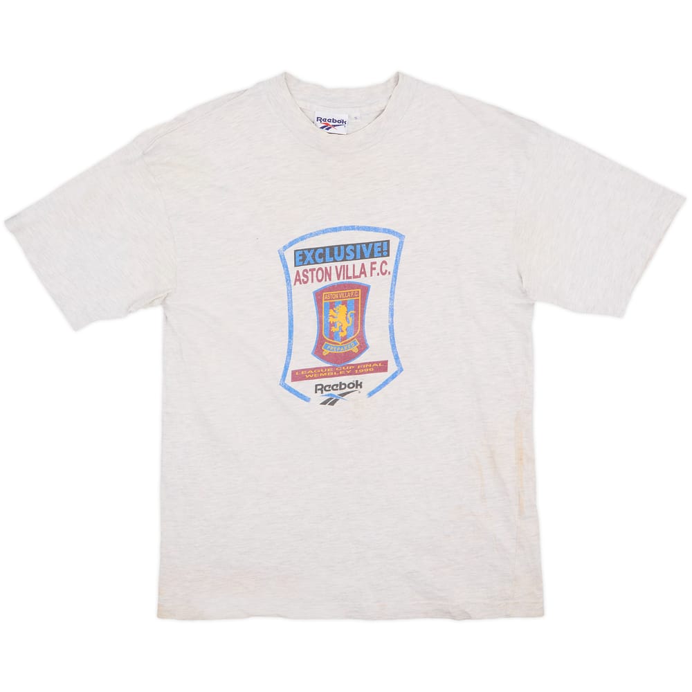 1995-96 Aston Villa Reebok League Cup Final 1996 Cotton Tee - 6/10 - (S)
